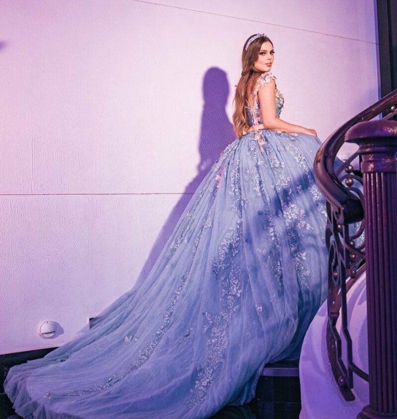 vestido de quince en azul