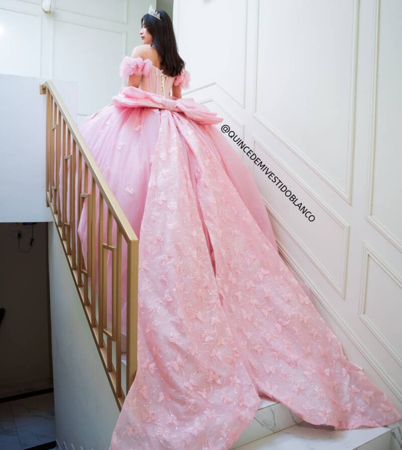 Vestido de quinceañera 2026 color rosa palo