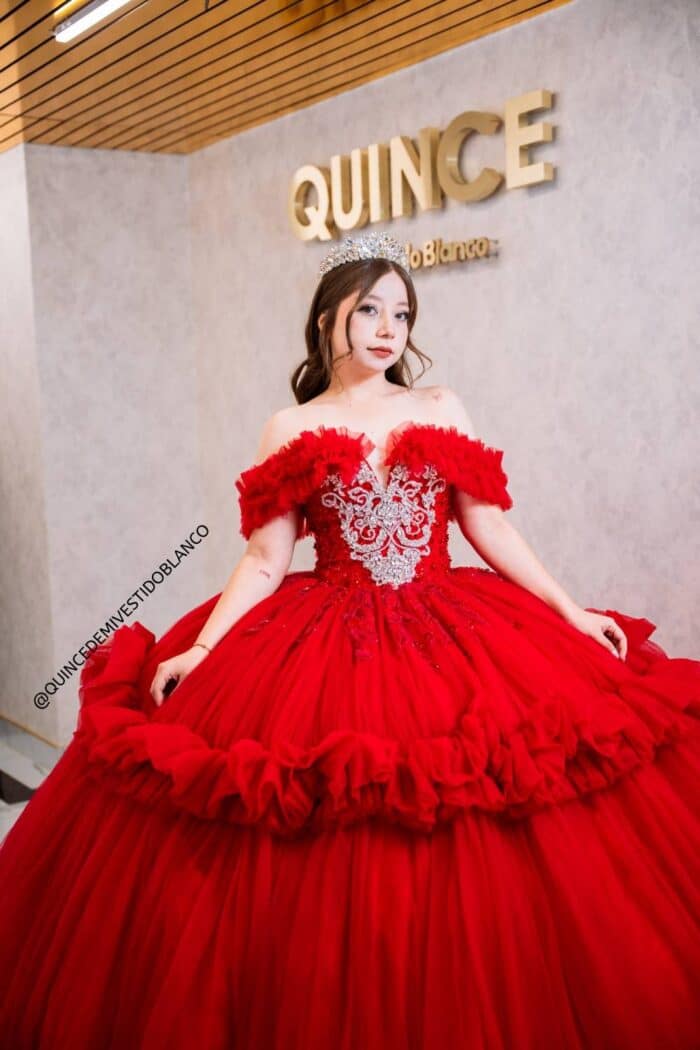 Vestido de Quinceañera Rojo Espectacular 🌹 - Image 3