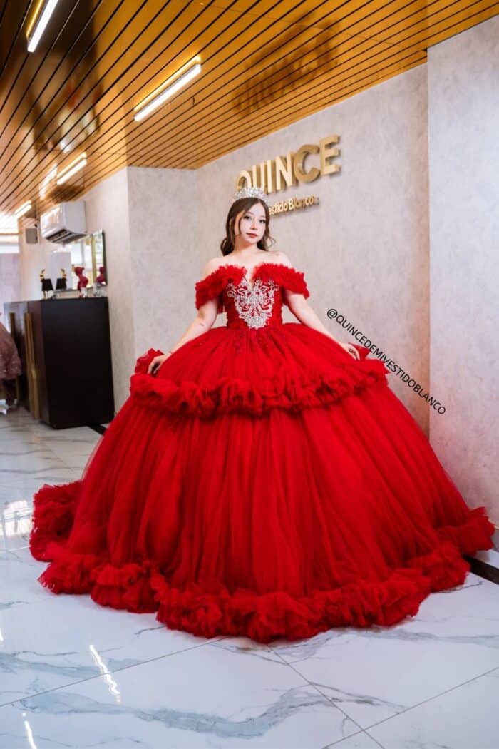 Vestido de Quinceañera Rojo Espectacular 🌹